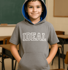 CAMISETA MANGA CURTA  COM CAPUZ - CINZA